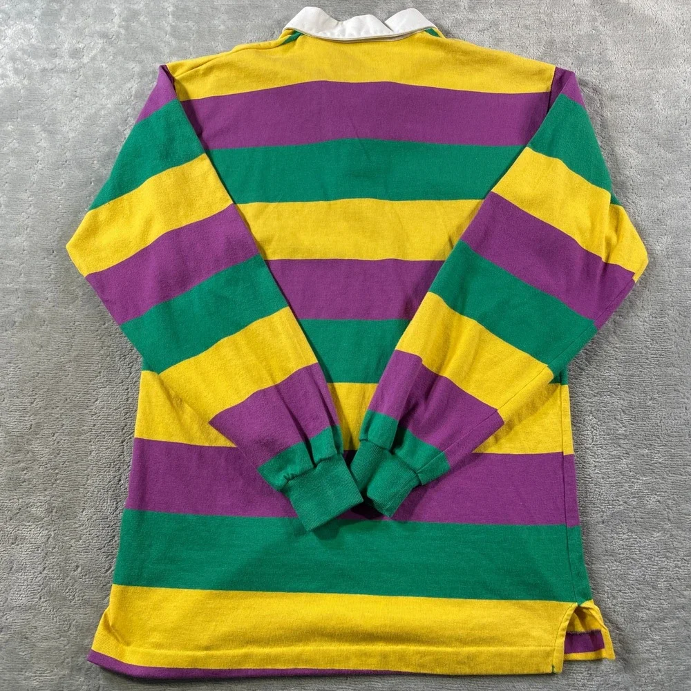 Vintage Brooks Brothers Brooksgate Rugby Shirt Mens Medium Colorful Striped USA - Picture 9 of 10